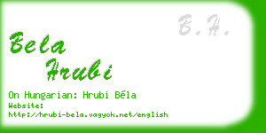 bela hrubi business card